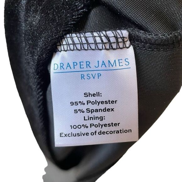 Draper James Women's Dress Sz 1X V-Neck Black Bow Tie Back Velvet Sleeveless NWT - Picture 4 of 9